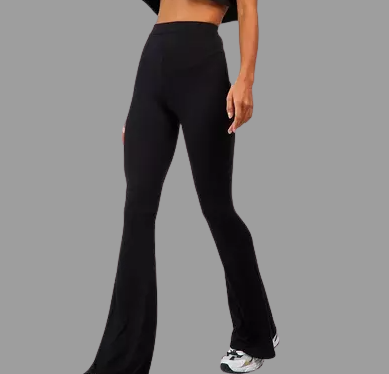 Basic High Waisted Jersey Skinny Flared Trousers